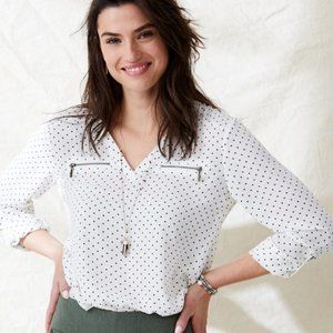 White Blouse w/Black Polka Dots
